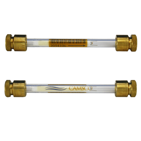 1/4" x 3.5" Glass Tube - Brass Analytical Caps