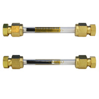 1/4" x 3.5" Glass Tube - Brass Compression Caps